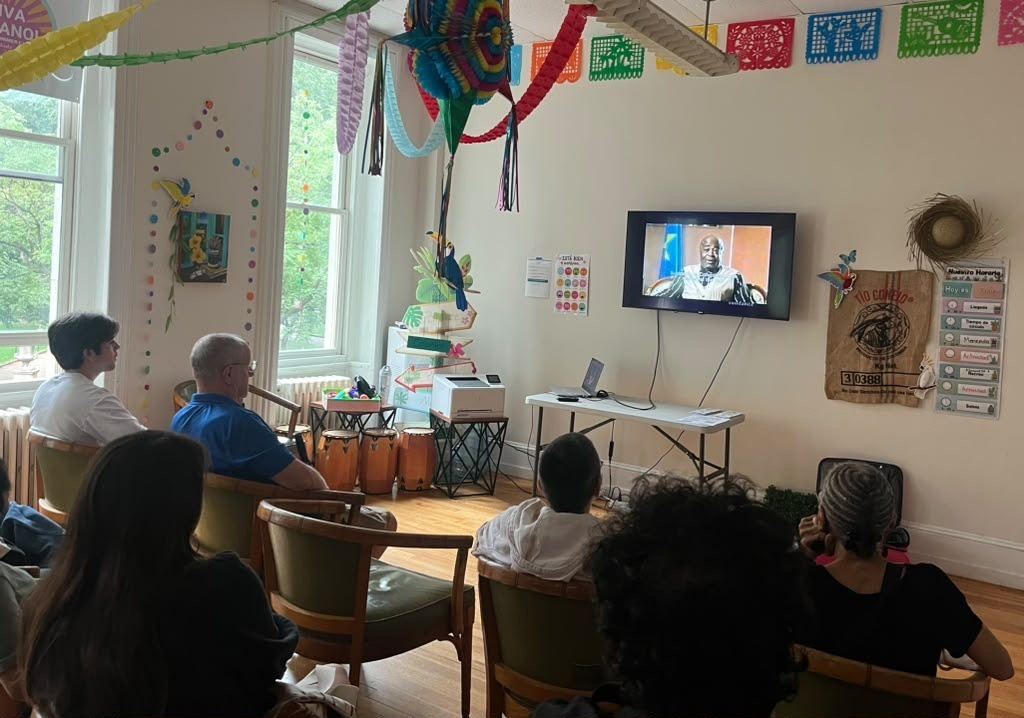 Community members watch a film screening at a P4C event in Philadelphia.